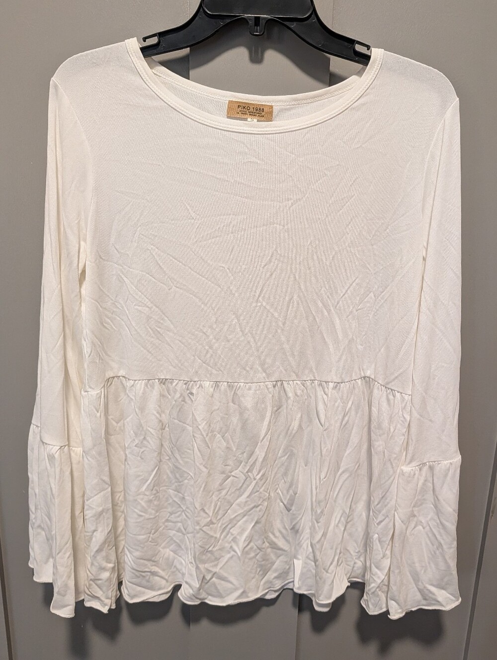 Piko Off White Bell Sleeve Top